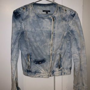 Distressed jean jacket size L